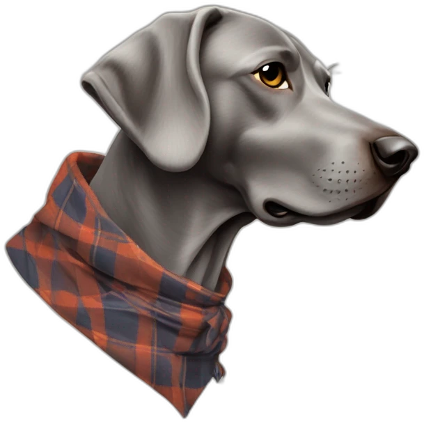 Braque de weimard avec un plaid emoji