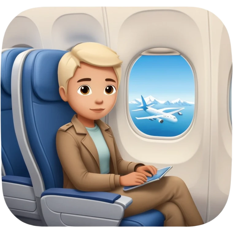 Me sitting on an airplane to Greenland emoji