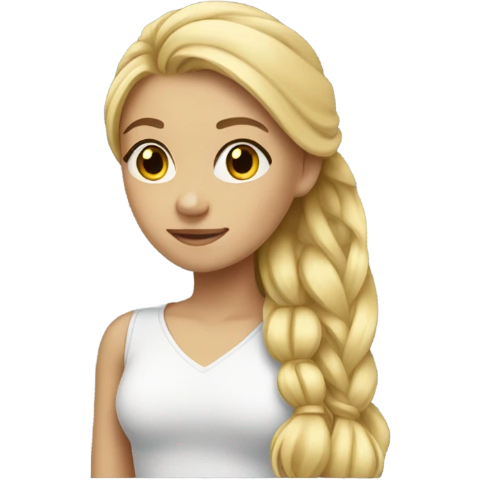 Blonde long side ponytail girl emoji