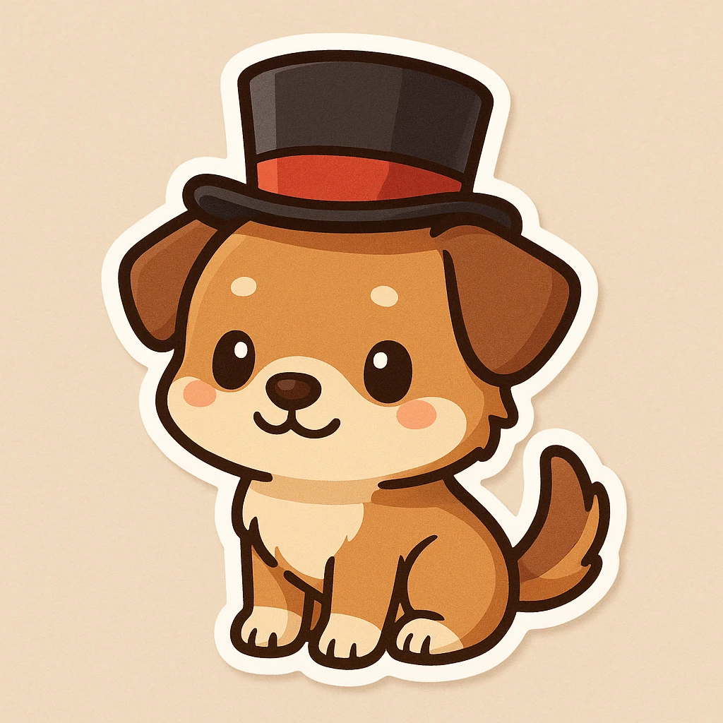 dog with tophat emoji