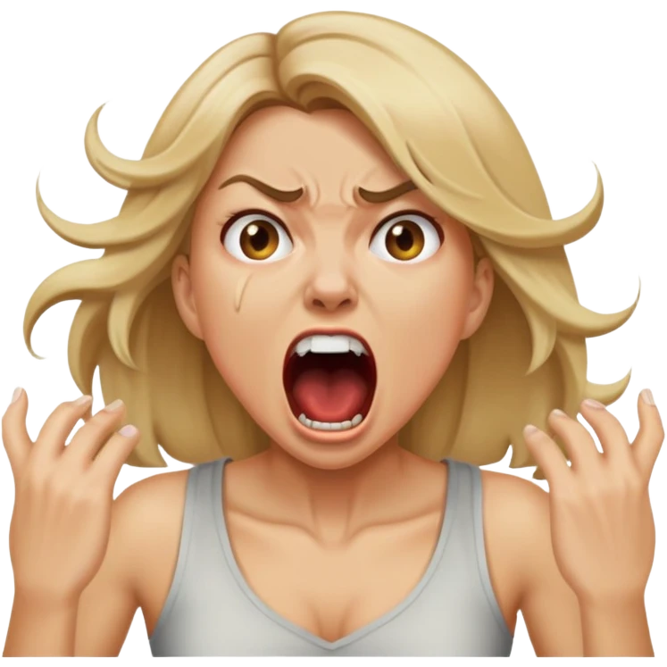 Dirty blonde Mom rage  emoji