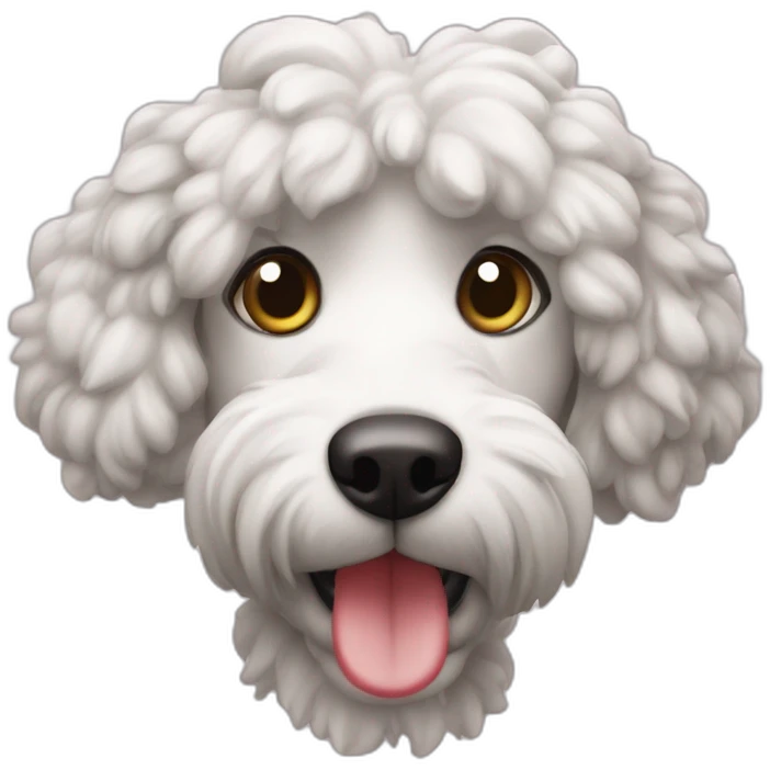 Un caniche qui mange un concombre emoji