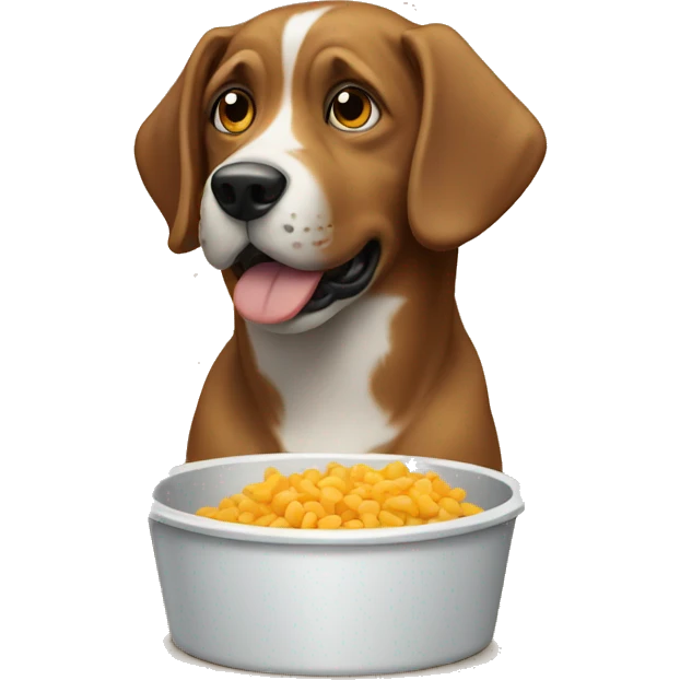 Dog where they have food emoji