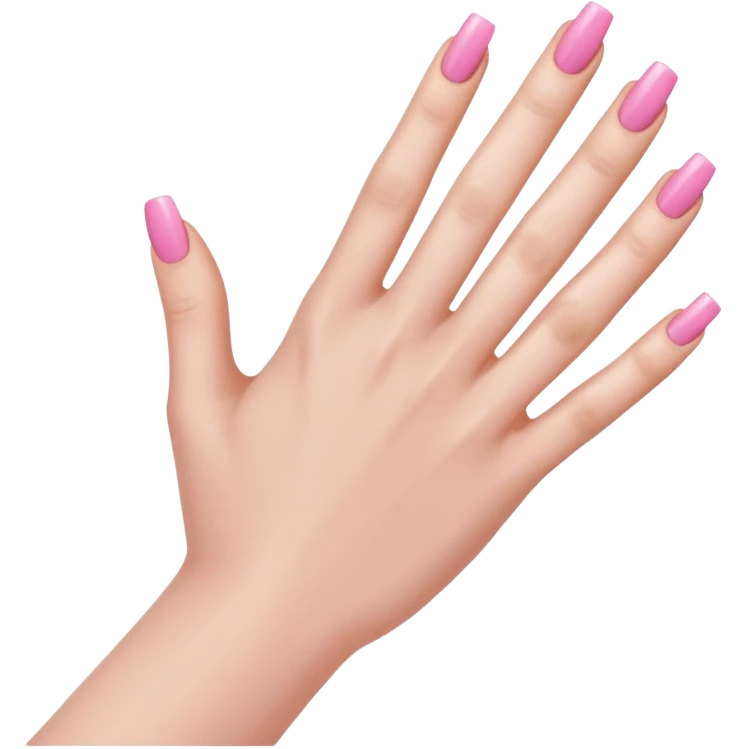 female hand with long square pink nails emoji