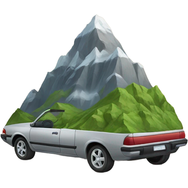 driving car mountain emoji