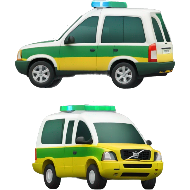 yellow and green ambulance volvo xc90 emoji