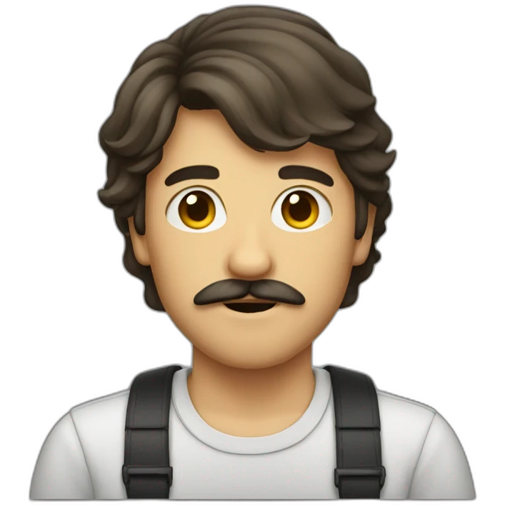 Young man with moustaches emoji