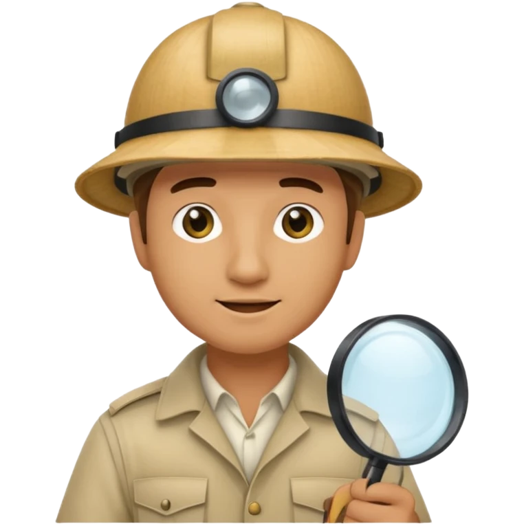 a man with jungle and magnifying glass emoji