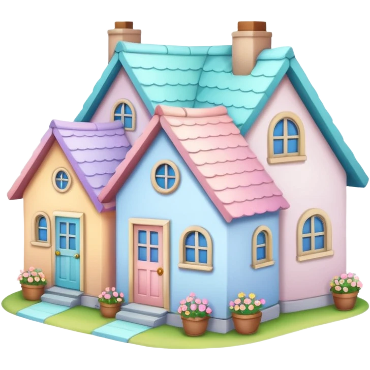 Pastel Roof Cottages emoji
