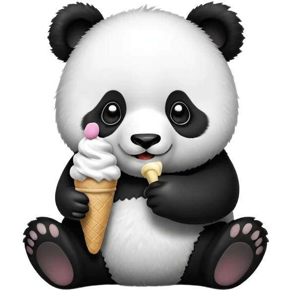 Panda eating ice cream emoji