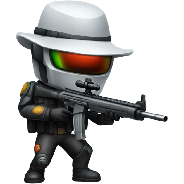 Martian secret service bounty hunter aiming rifle emoji