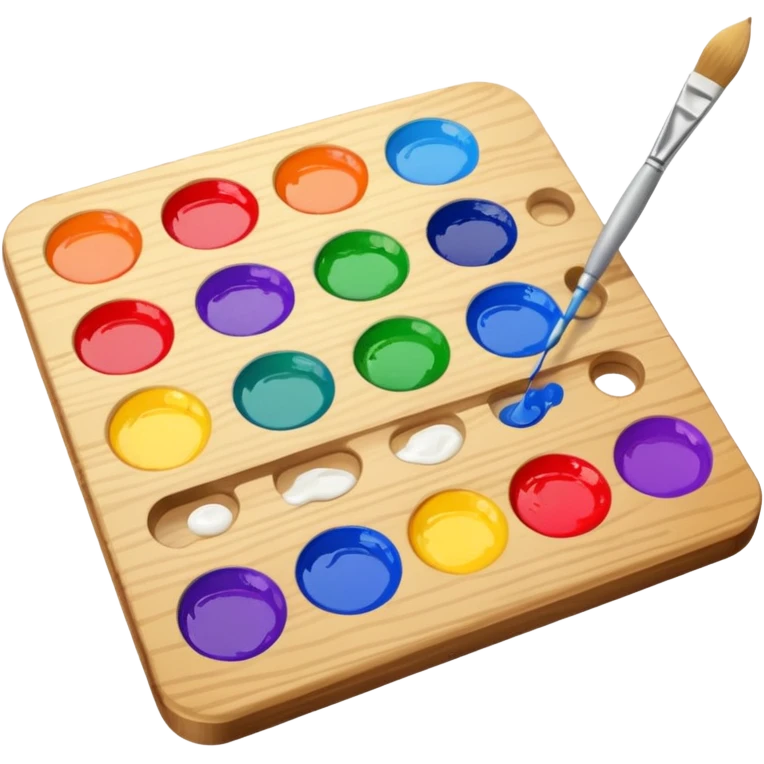 palette with colorful paints and a brush emoji