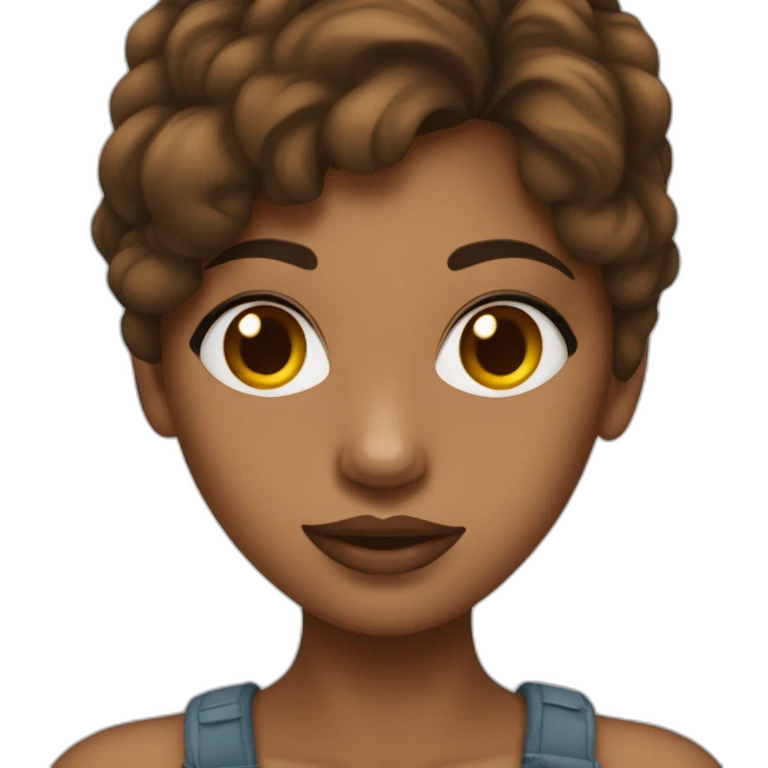 Une fille métisse brune avec un piercing sur le nez emoji