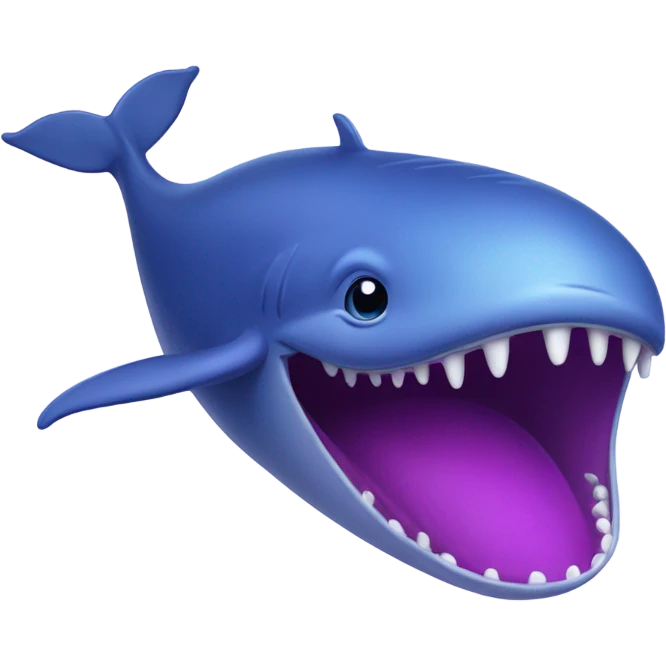Blue whale purple, open mouth emoji