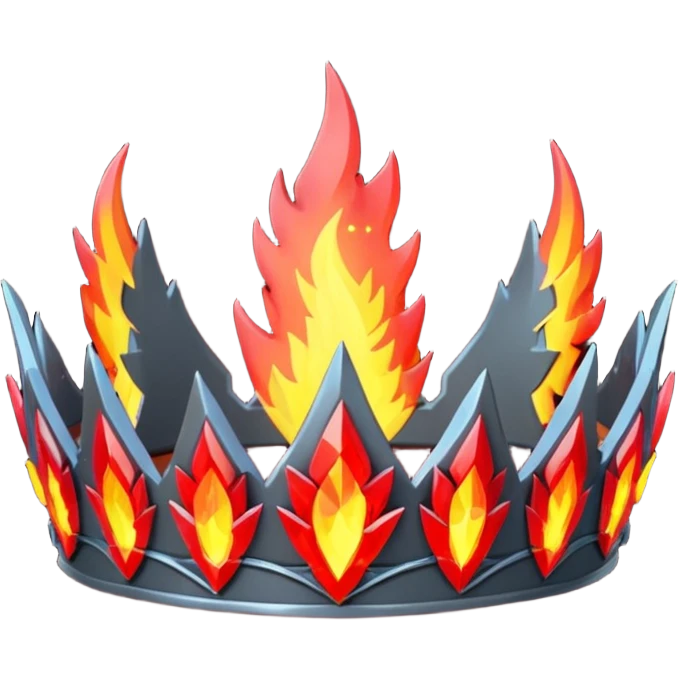 fantasy magic tiara of fire and ash low poly emoji