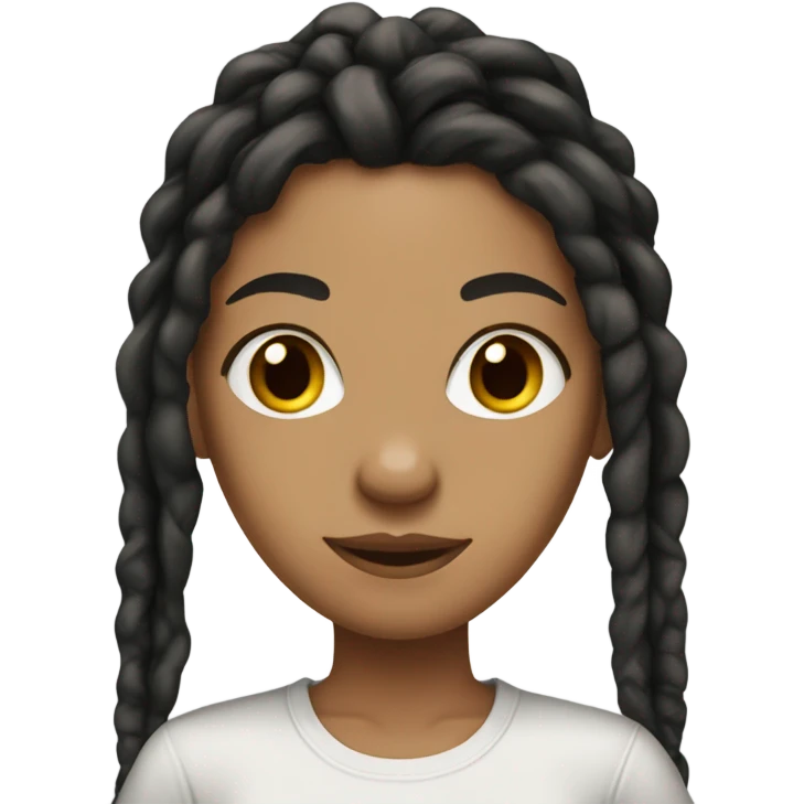 Tan girl with black locs dark white tied shirt  emoji