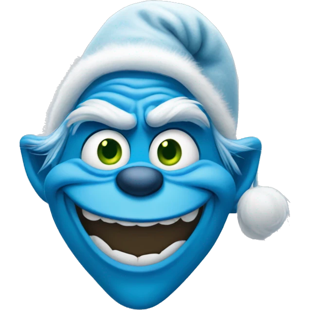 Blue Grinch Smiling emoji