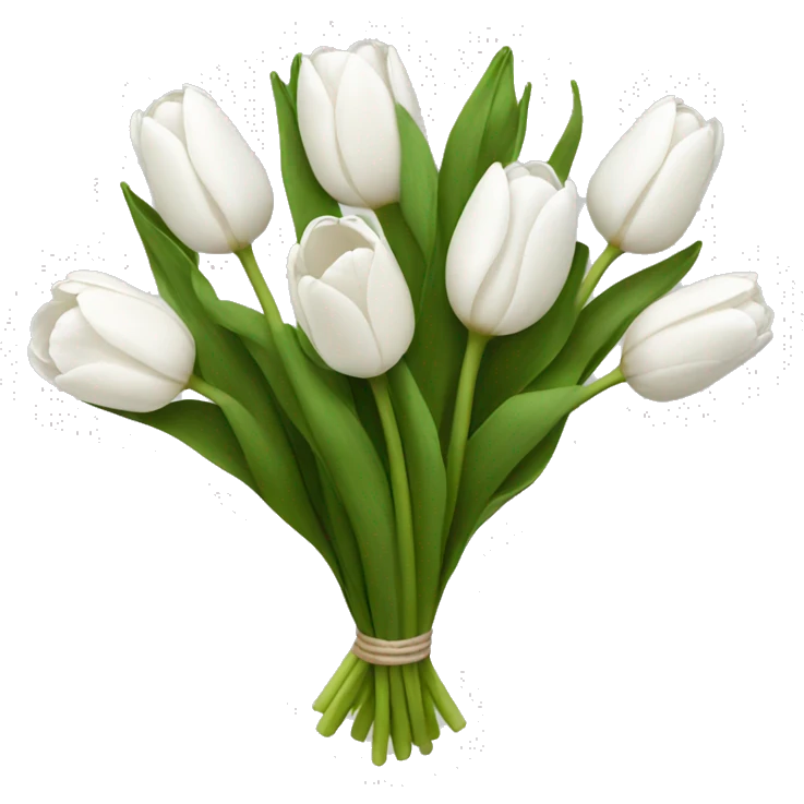white tulip bouquet  emoji