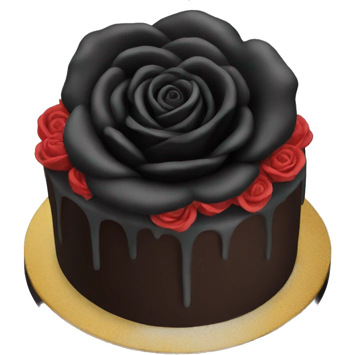 Black rose cake emoji