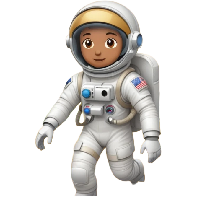 astronaut in white spacesuit spacewalking over a field emoji
