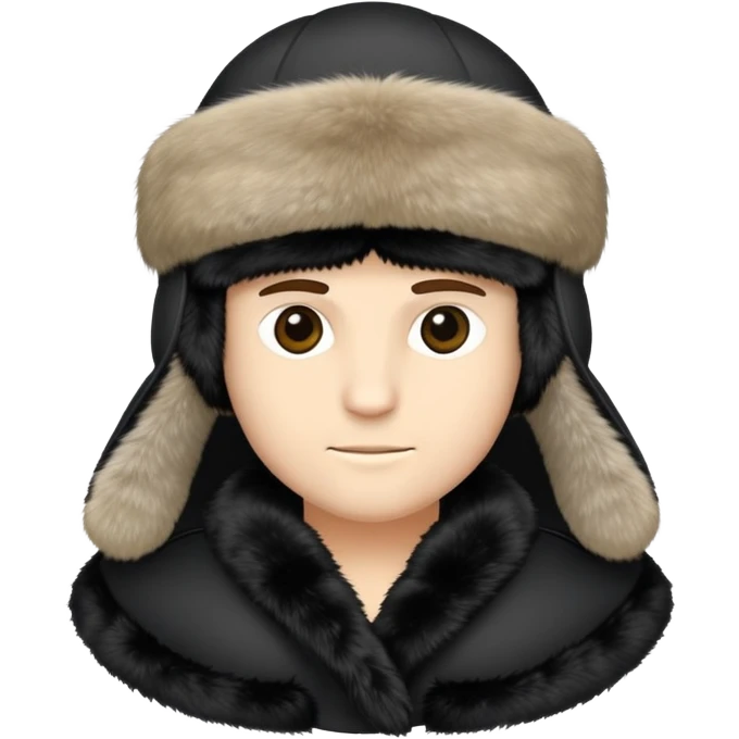 black ushanka hat emoji