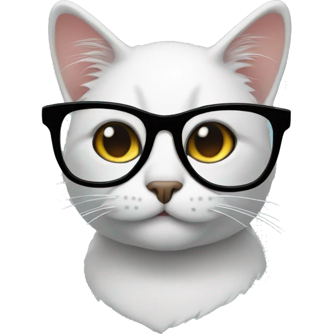 cat with black glasses facing right emoji