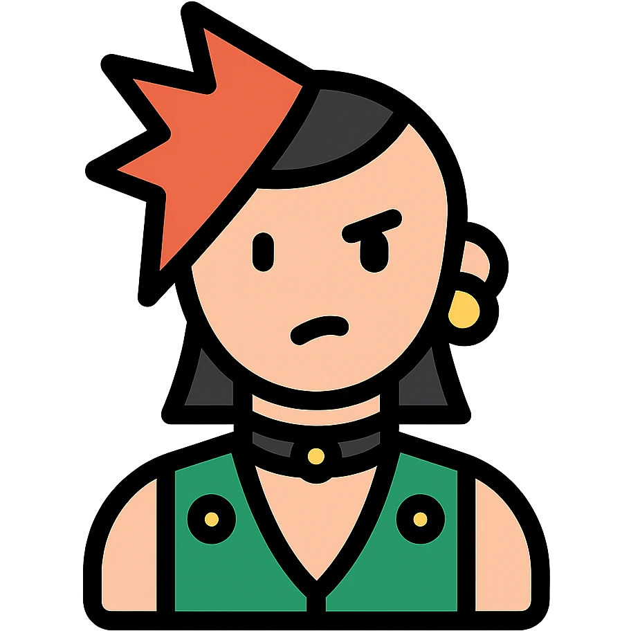 punk rock girl icon emoji