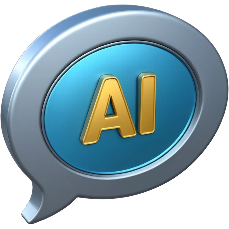  AI letters inside a speech bubble emoji