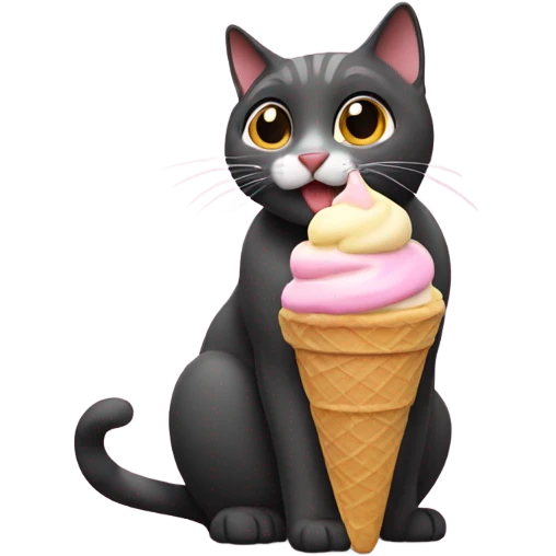 cat eating ice cream emoji
