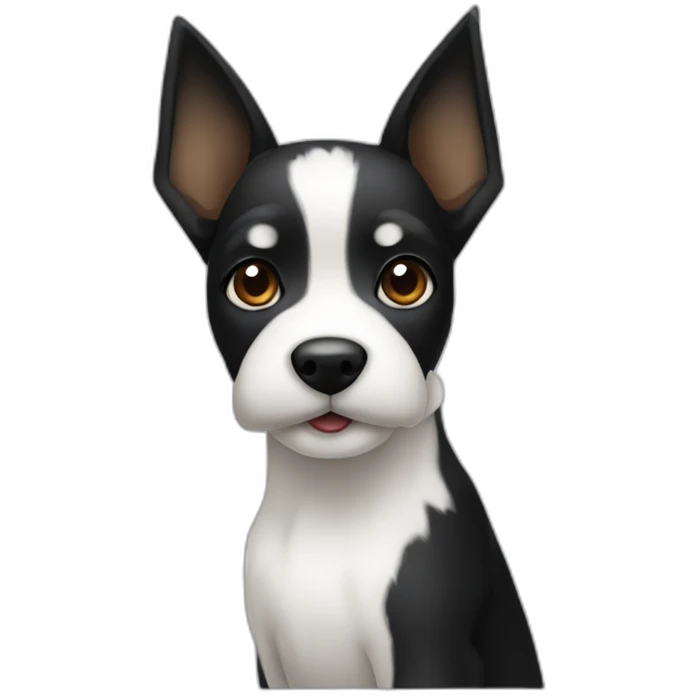 black and white terrier with pointy ears emoji