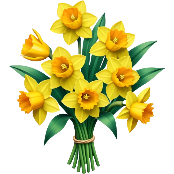 Yellow daffodil bouquet  emoji