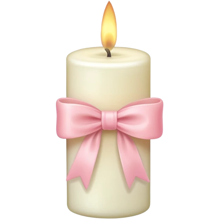 Candle With Pastel Pink Bow emoji