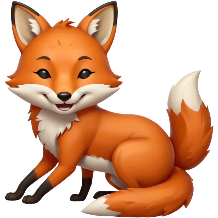 A fox head with heart eyes
The second one should be a fox that is laughing
The third one should be a fox with an athletic body that shows strength, for example
The fourth one should be a fox head that is sleepy and relaxed
The fifth one should be sad with teary eyes emoji