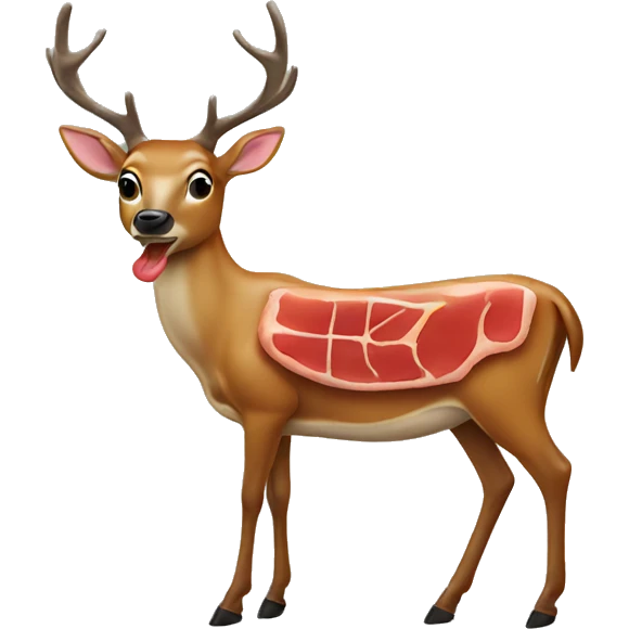 Deer grilling a steak emoji