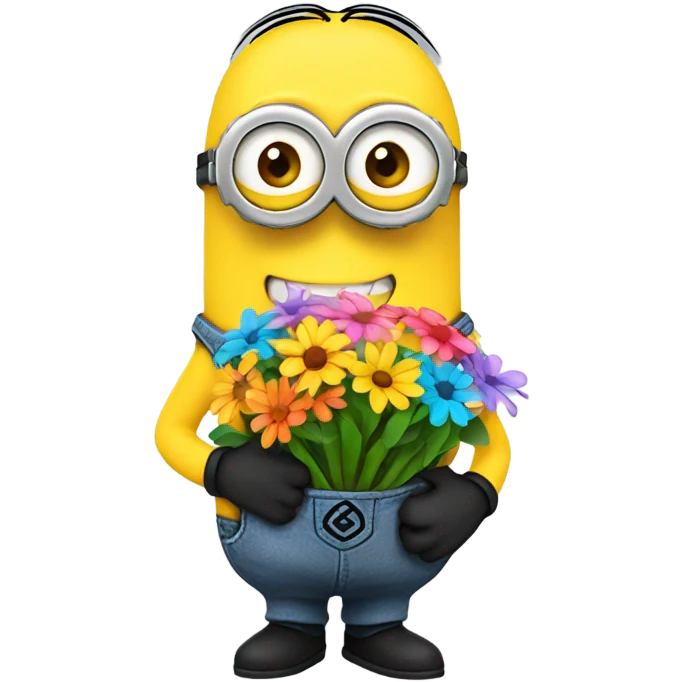 Minion giving flowers  emoji