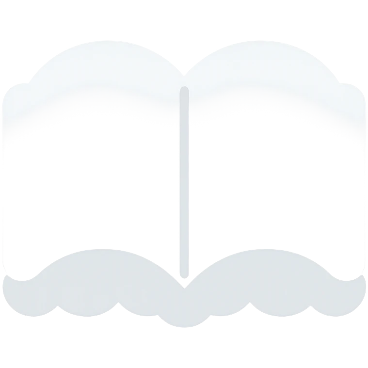 open thick white book made of fluffy white clouds, flat color icon style emoji