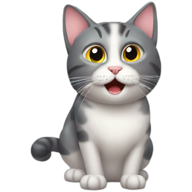 Katze mit Fisch im Mund emoji