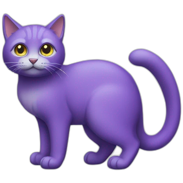 purple cat with long tail emoji