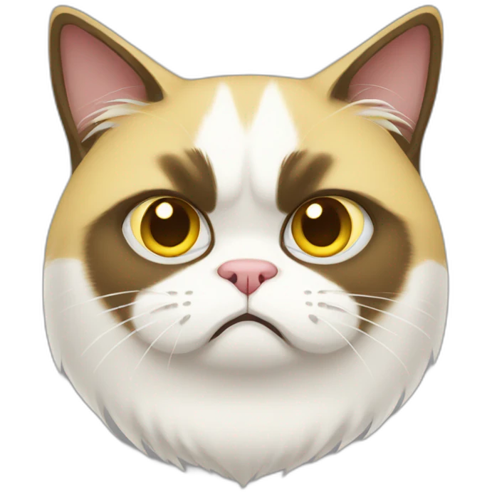 yellow and white grumpy cat emoji