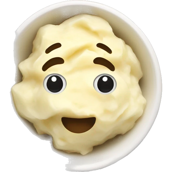 Mashed potatoes in a bowl emoji