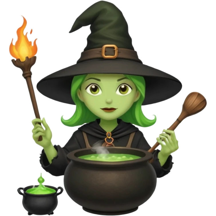 green witch cooking potion emoji