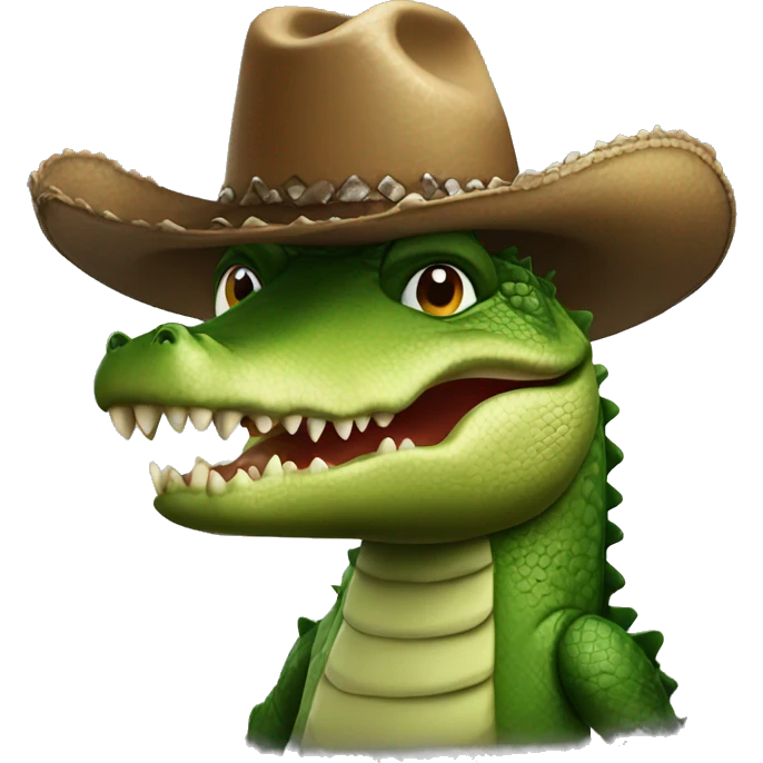 Crocodile wearing a cowboy hat emoji