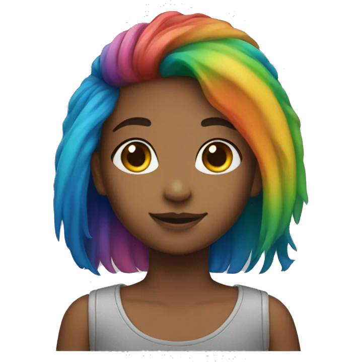girl with rainbow hair emoji