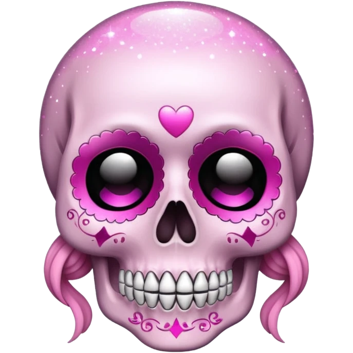 Catrina skull with soft pink details and sparkle emoji
