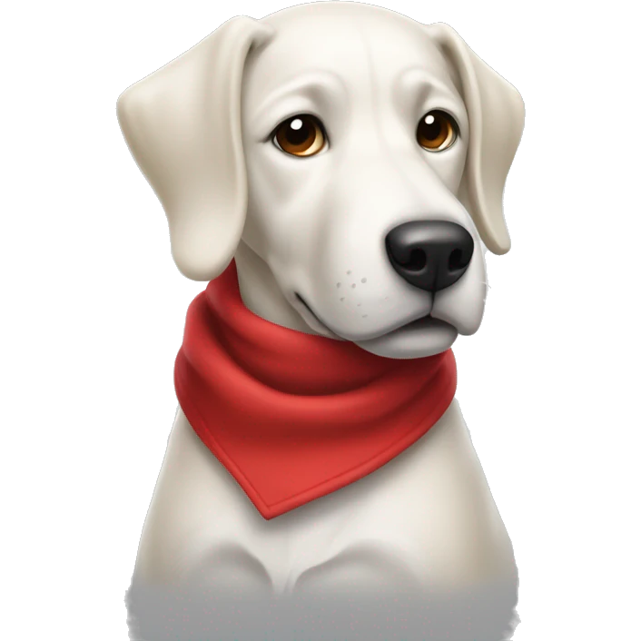 Weißer Hund mit rotem Schal  emoji