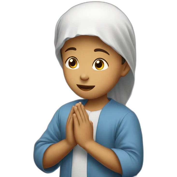 A Muslim kid reciting prayer  emoji