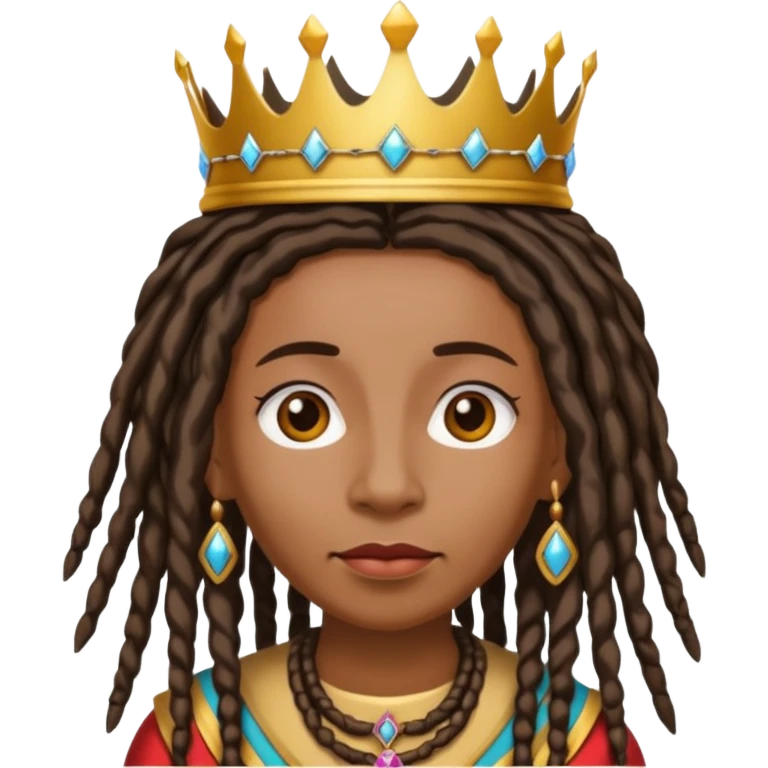 Black Nan with dreads and a crown  emoji