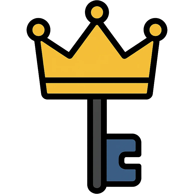 modern abstract crown-key hybrid with gold accents, minimal and premium, logo for 'private section' emoji