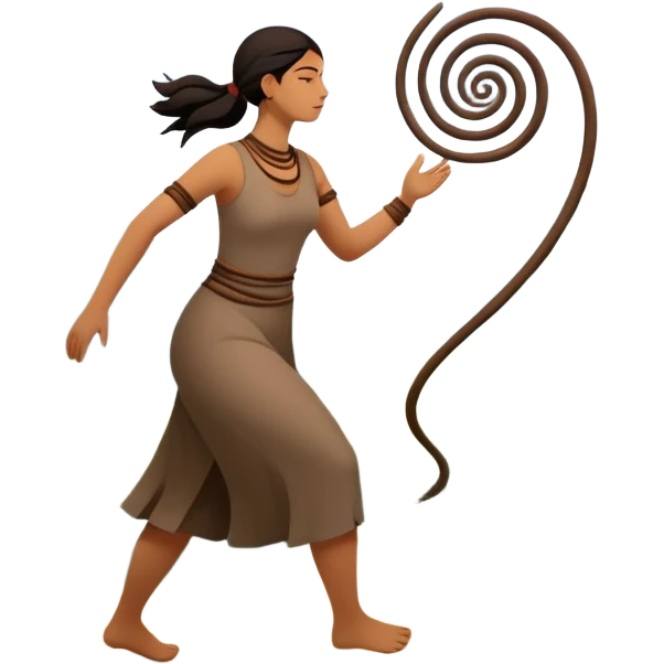 una figura humana sencilla como pintura rupestre caminando hacia una montaña la montaña hecha con líneas curvas primitivas
un animal totémico minimal 
un espiral tipo energía ancestral de fondo 
una mano prehistórica adaptada a ícono
Con una runa moderna inspirada en naturaleza emoji