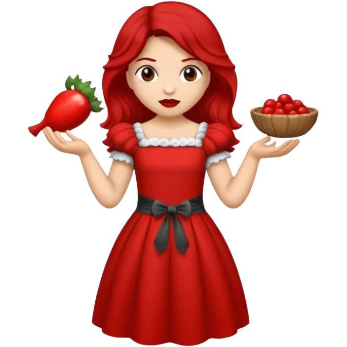 Lobo macho comiendo a la niña del cuento caperucita roja emoji